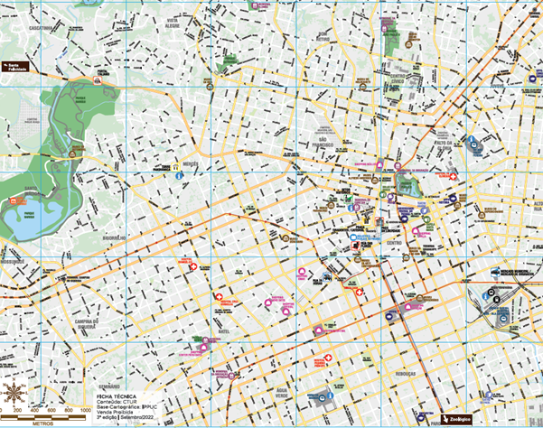 Referência visual de Bloco A3 (100 Folhas) – Mapa