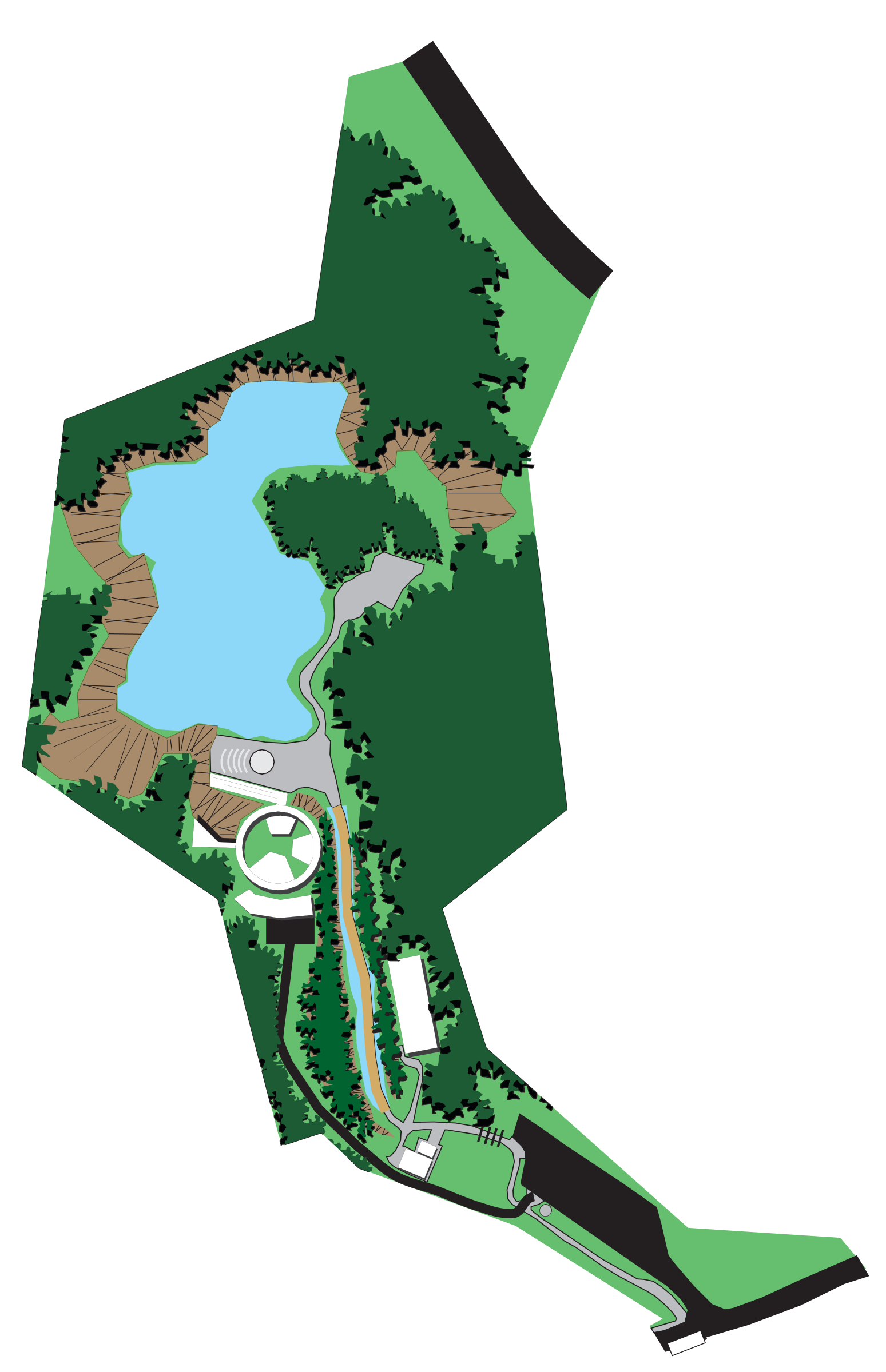 Mapa ilustrado de Bosque Zaninelli e Unilivre