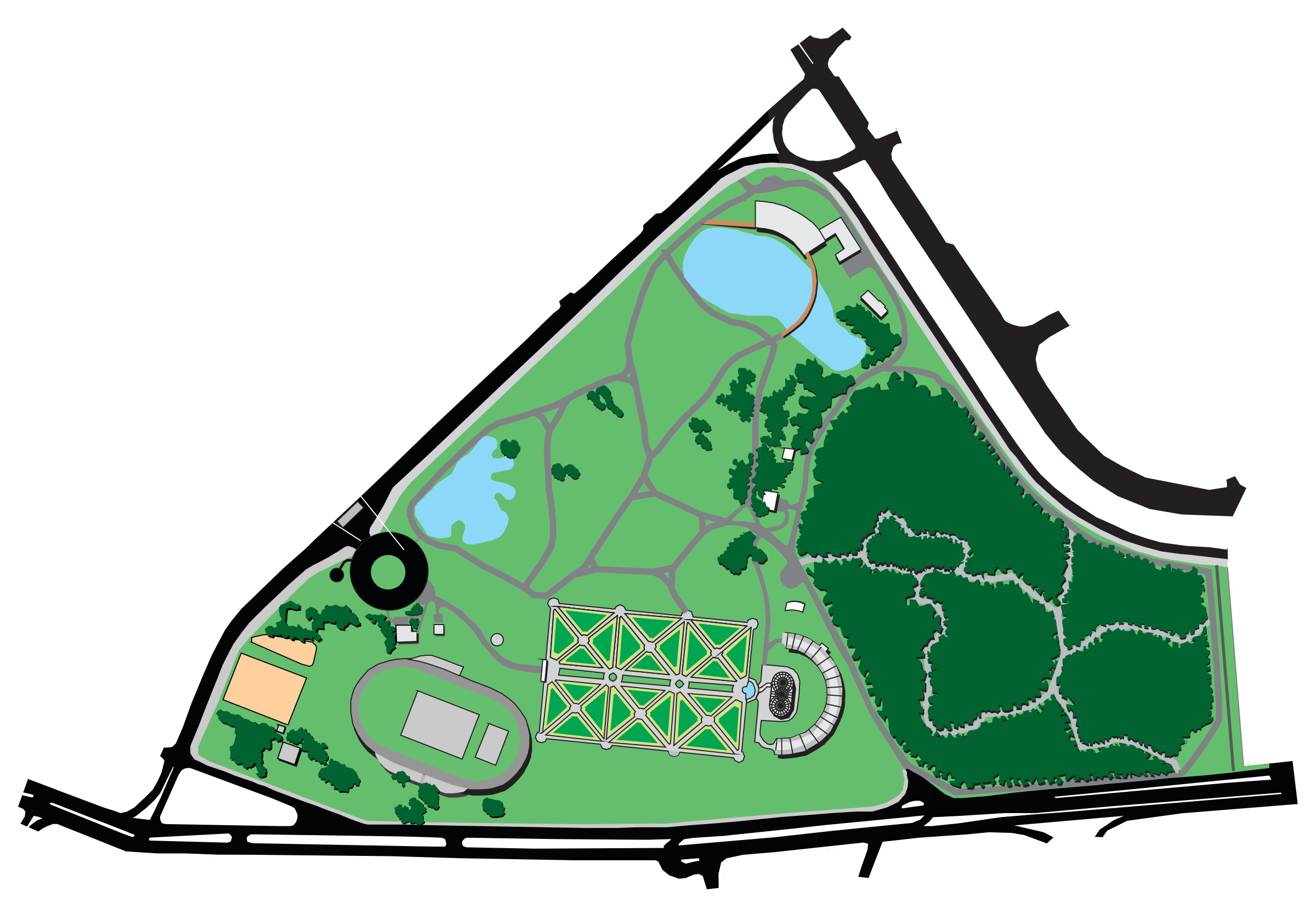 Mapa ilustrado de Jardim Botânico