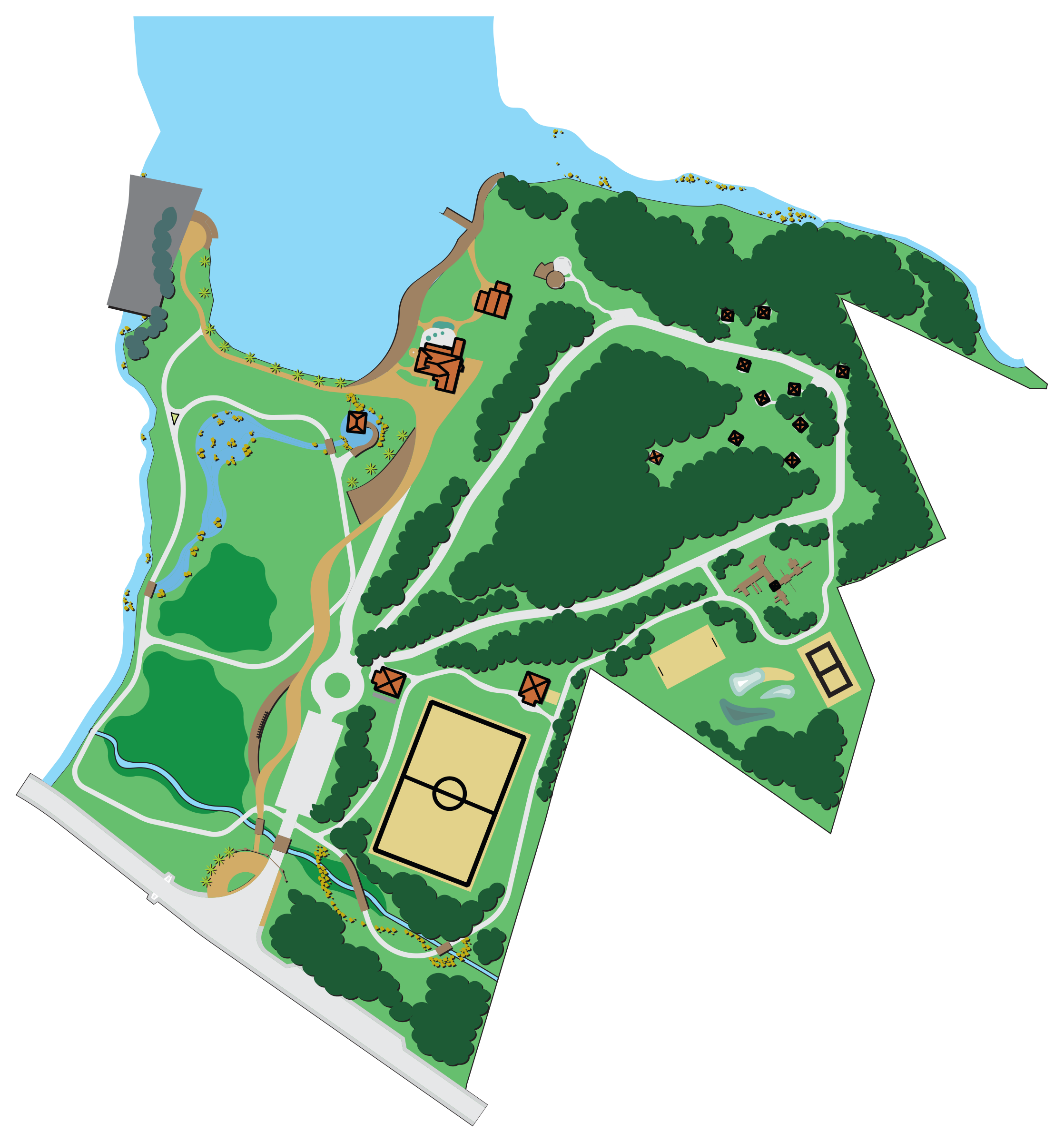 Mapa ilustrado de Parque Lago Azul